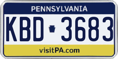 PA license plate KBD3683