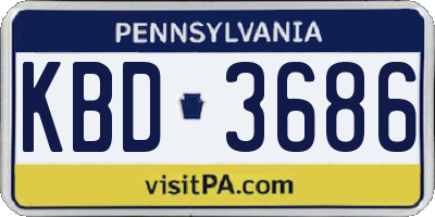 PA license plate KBD3686