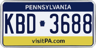 PA license plate KBD3688