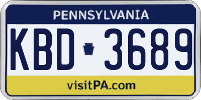PA license plate KBD3689