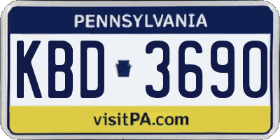 PA license plate KBD3690
