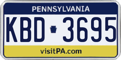 PA license plate KBD3695