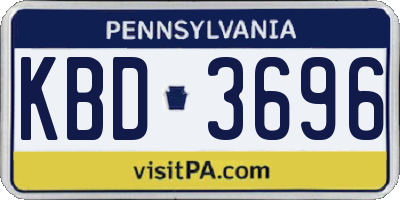 PA license plate KBD3696