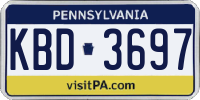 PA license plate KBD3697