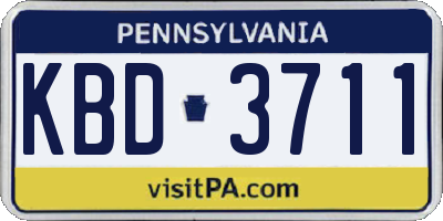 PA license plate KBD3711