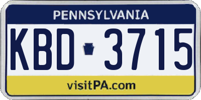PA license plate KBD3715