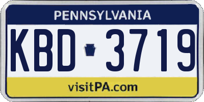 PA license plate KBD3719