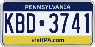PA license plate KBD3741