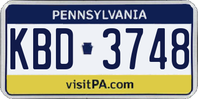 PA license plate KBD3748