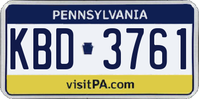 PA license plate KBD3761