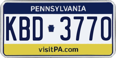 PA license plate KBD3770