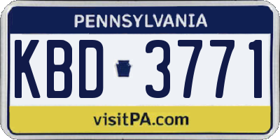 PA license plate KBD3771