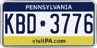 PA license plate KBD3776