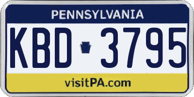 PA license plate KBD3795