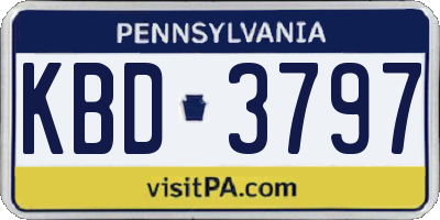 PA license plate KBD3797
