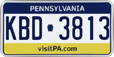 PA license plate KBD3813