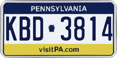 PA license plate KBD3814