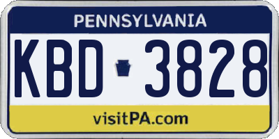 PA license plate KBD3828