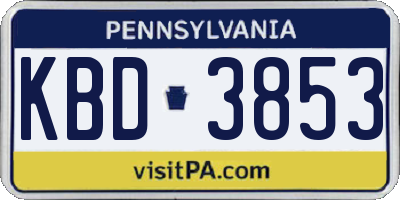 PA license plate KBD3853