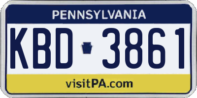 PA license plate KBD3861