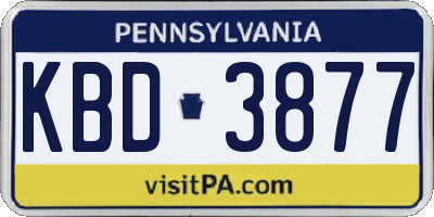 PA license plate KBD3877