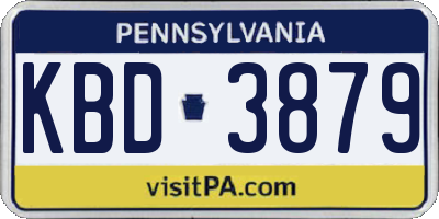 PA license plate KBD3879