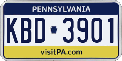 PA license plate KBD3901