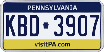 PA license plate KBD3907