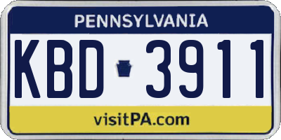 PA license plate KBD3911