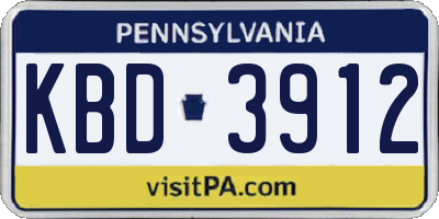 PA license plate KBD3912