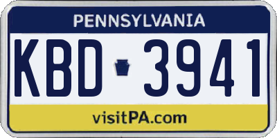 PA license plate KBD3941