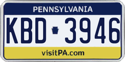 PA license plate KBD3946