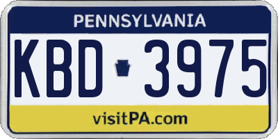 PA license plate KBD3975