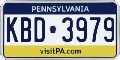 PA license plate KBD3979