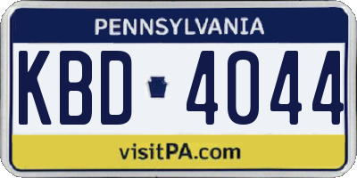 PA license plate KBD4044