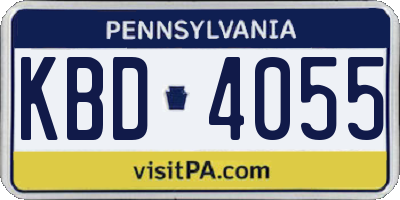 PA license plate KBD4055