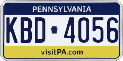 PA license plate KBD4056