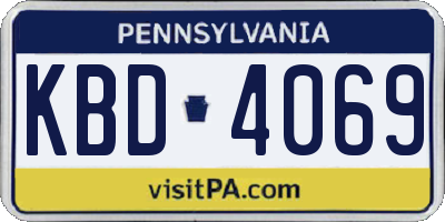 PA license plate KBD4069