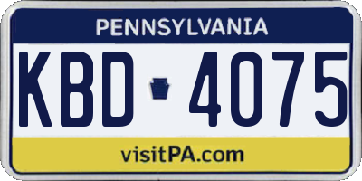 PA license plate KBD4075