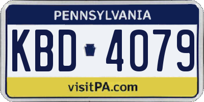 PA license plate KBD4079