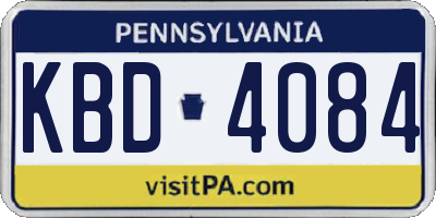 PA license plate KBD4084