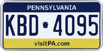 PA license plate KBD4095