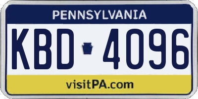PA license plate KBD4096