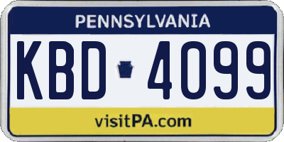 PA license plate KBD4099