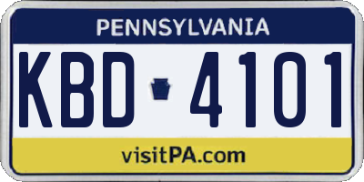 PA license plate KBD4101