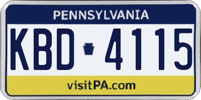 PA license plate KBD4115