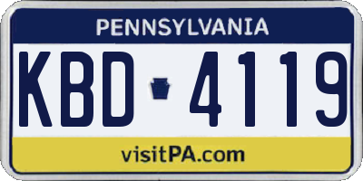 PA license plate KBD4119