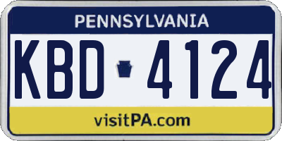 PA license plate KBD4124
