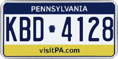 PA license plate KBD4128