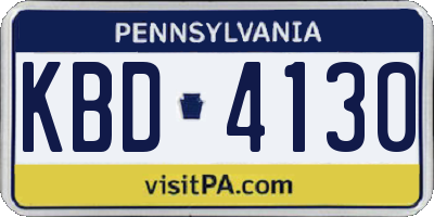 PA license plate KBD4130